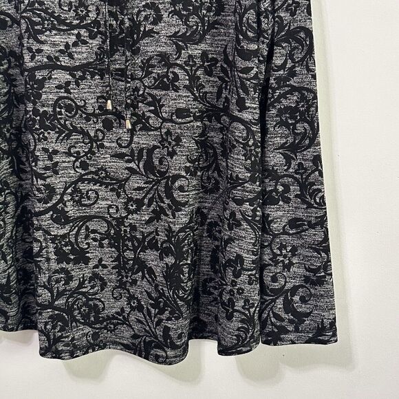 Chicos Weekends Lavish Lace Cowl Neck Knit Tunic 3 Size XL Long Sleeve Cozy - Picture 2 of 11